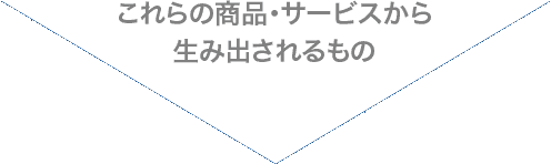 これらの商品・サービスから生み出されるもの